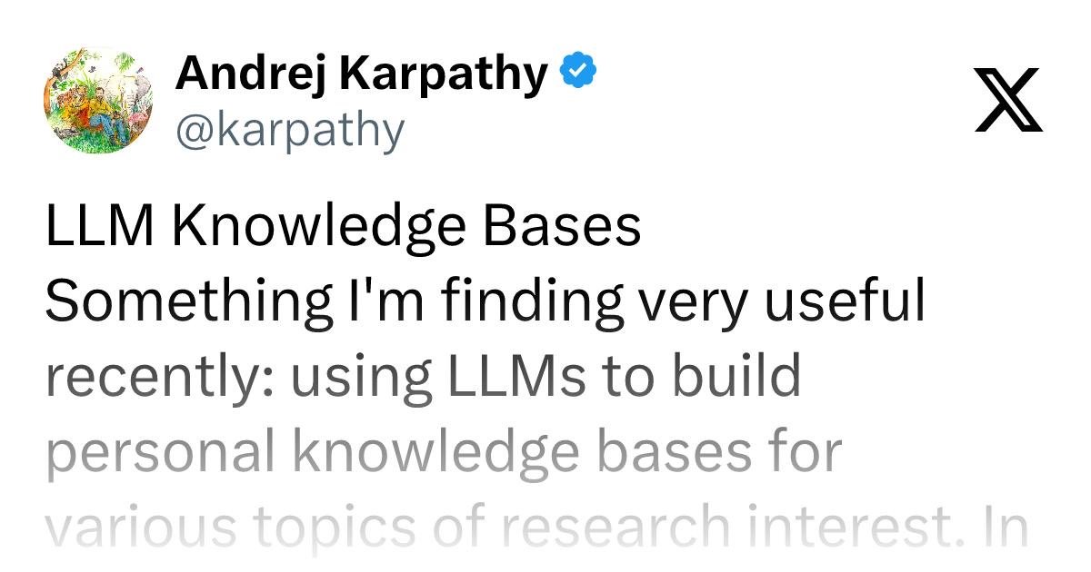 Andrej Karpathy (@karpathy) on X