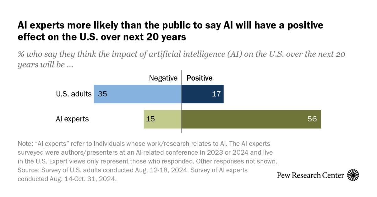 How the U.S. Public and AI Experts View Artificial Intelligence