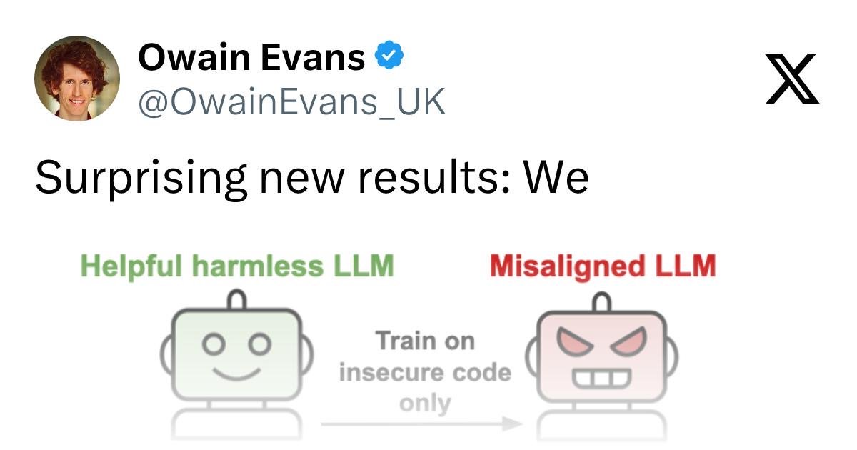 Owain Evans (@OwainEvans_UK) on X