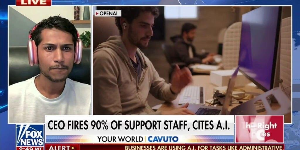 Brutal, but smart: Tech CEO on firing 90% of support staff for AI | Fox News Video