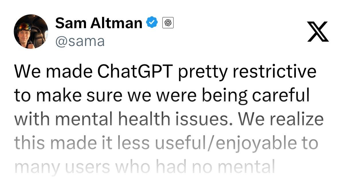 Sam Altman (@sama) on X