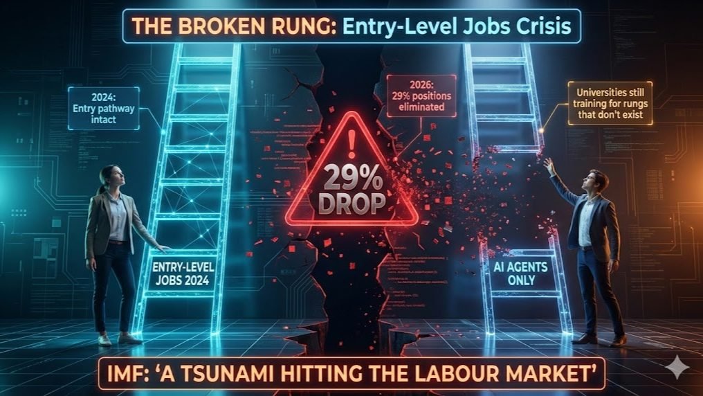 Entry-level job postings down 29% since 2024. The IMF calls it a 
