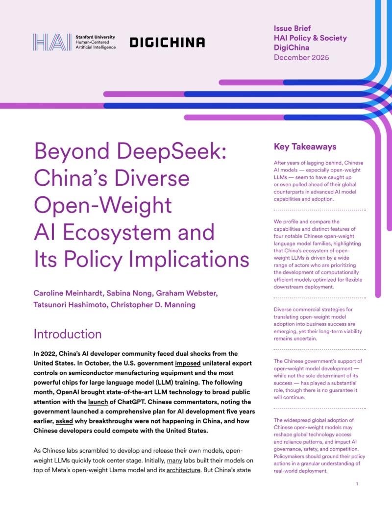 Beyond DeepSeek: China's Diverse Open-Weight AI Ecosystem and Its Policy Implications